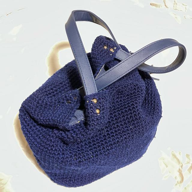 【ノーブランド扱い】 〈お洒落〉ハンドバッグ / ネイビー < 女性ファッション 【ノーブランド扱い】 〈お洒落〉ハンドバッグ / ネイビー < 女性ファッションの