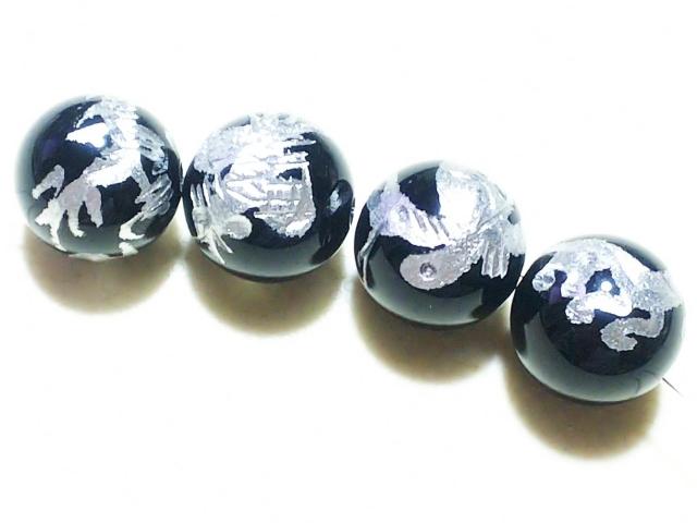天然石★オニキス 四神(銀彫り)12mm < 女性アクセサリー/時計  天然石★オニキス 四神(銀彫り)12mm  < 女性アクセサリー/時計の