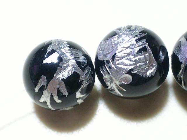 天然石★オニキス 四神(銀彫り)12mm < 女性アクセサリー/時計  天然石★オニキス 四神(銀彫り)12mm < 女性アクセサリー/時計の