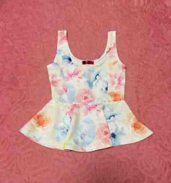 4everyぼかしフラワー柄3点セットアップ*トップスタイトスカート < 女性ファッション  4everyぼかしフラワー柄3点セットアップ*トップスタイトスカート < 女性ファッションの