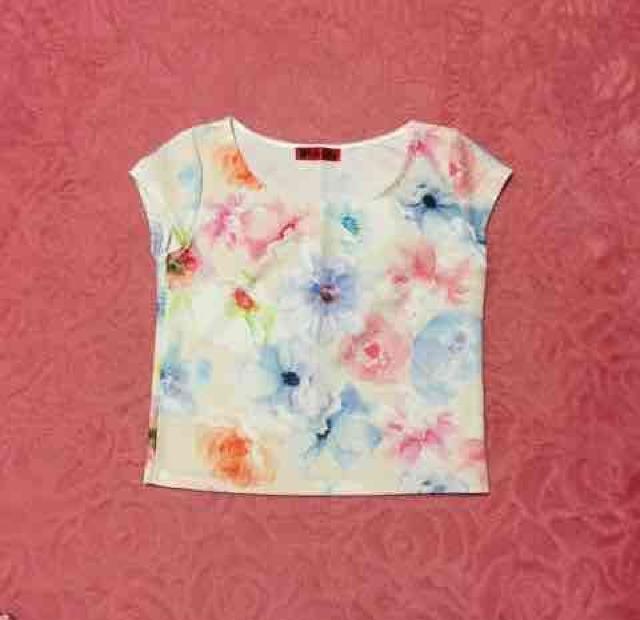 4everyぼかしフラワー柄3点セットアップ*トップスタイトスカート < 女性ファッション  4everyぼかしフラワー柄3点セットアップ*トップスタイトスカート < 女性ファッションの