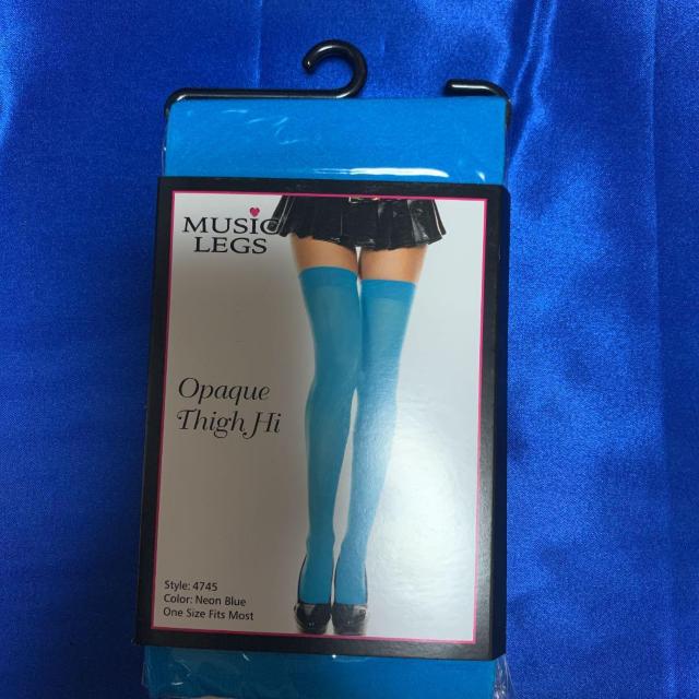 Music Legs 厚手のネオンカラータイツ ブルー < 女性ファッション  Music Legs 厚手のネオンカラータイツ ブルー < 女性ファッションの