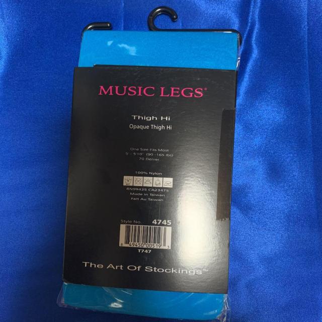 Music Legs 厚手のネオンカラータイツ ブルー < 女性ファッション  Music Legs 厚手のネオンカラータイツ ブルー < 女性ファッションの