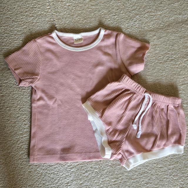 ���� �Z�b�g�A�b�v �㉺�Z�b�g 2�_�Z�b�g T�V���c&�V���[�c �s���N �T�C�Y110 �� �L�b�Y/�x�r�[�� 