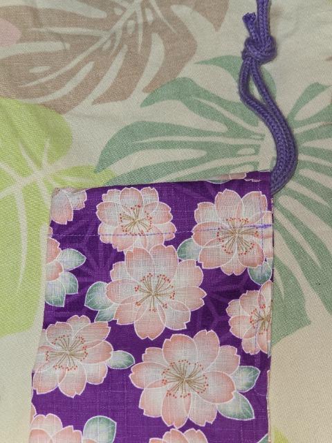 ★新柄紫×桜柄リコーダー入れ巾着袋 < キッズ/ベビー  ★新柄紫×桜柄リコーダー入れ巾着袋 < キッズ/ベビーの