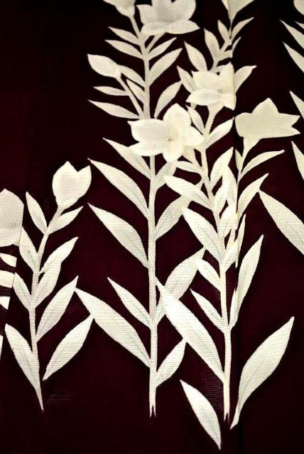 【夏物】【最高級】新品同様 絽葡萄色 銀彩 桔梗文 1つ紋 クリーニング済 付下げ 身丈166.5cm 裄丈64cm T3582 < 女性ファッション  【夏物】【最高級】新品同様 絽葡萄色 銀彩 桔梗文 1つ紋 クリーニング済 付下げ 身丈166.5cm 裄丈64cm T3582 < 女性ファッションの