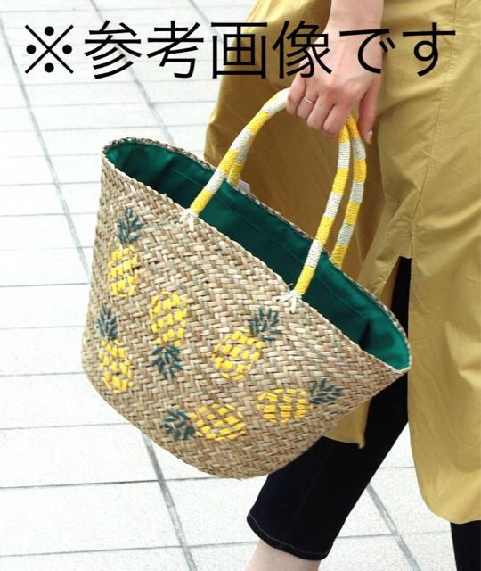 MIAN(ミアン) パイナップル柄 大判 手提げ 籠バッグ < 女性ファッション MIAN(ミアン) パイナップル柄 大判 手提げ 籠バッグ < 女性ファッションの