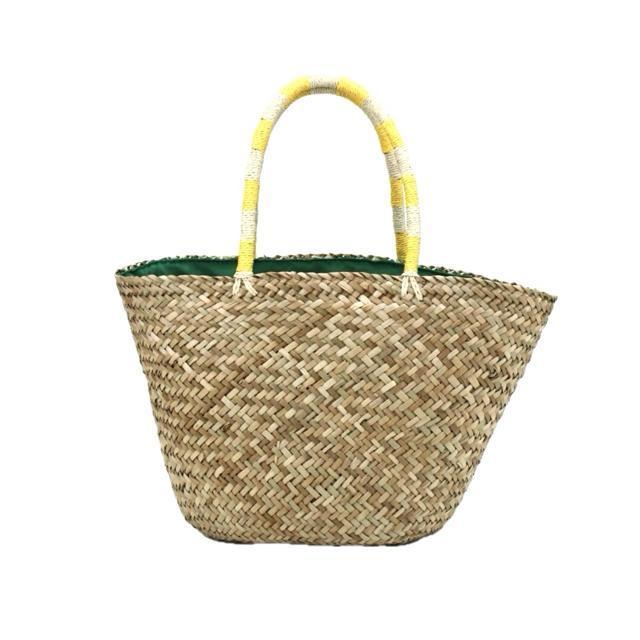 MIAN(ミアン) パイナップル柄 大判 手提げ 籠バッグ < 女性ファッション MIAN(ミアン) パイナップル柄 大判 手提げ 籠バッグ < 女性ファッションの