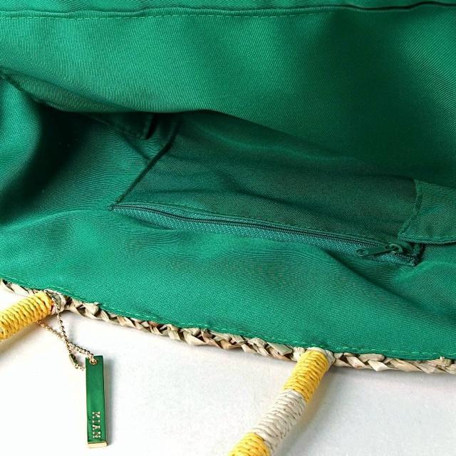 MIAN(ミアン) パイナップル柄 大判 手提げ 籠バッグ < 女性ファッション MIAN(ミアン) パイナップル柄 大判 手提げ 籠バッグ < 女性ファッションの