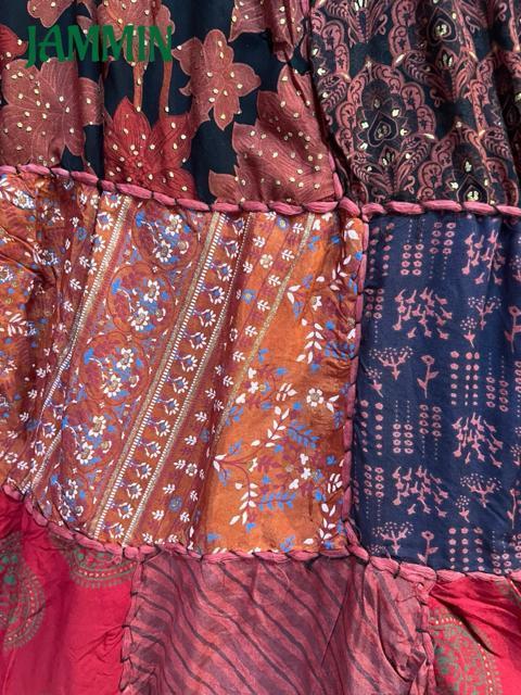 パッチワークロングスカート エスニック アジアン ロングスカート ヒッピー < 女性ファッション  パッチワークロングスカート エスニック アジアン ロングスカート ヒッピー < 女性ファッションの