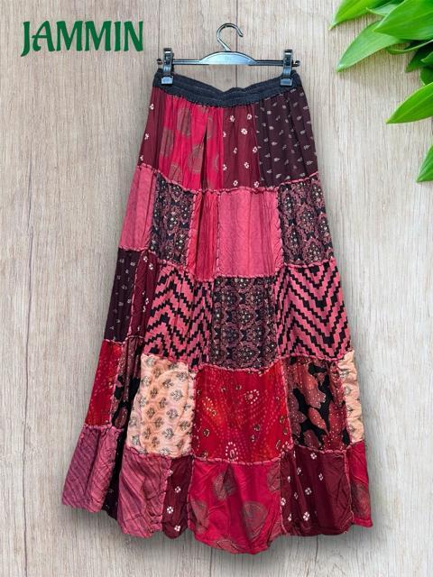 パッチワークロングスカート エスニック アジアン ロングスカート ヒッピー < 女性ファッション  パッチワークロングスカート エスニック アジアン ロングスカート ヒッピー < 女性ファッションの