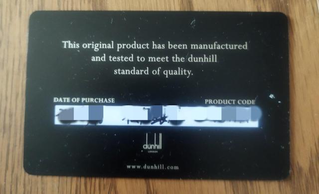 dunhill {bNX F J[ht  uh 