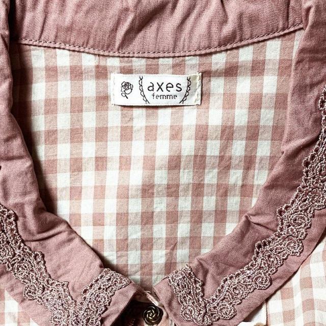 新品 axes femアクシーズファム チェック 刺繍 フリル ワンピース 膝丈 < ブランド 新品 axes femアクシーズファム チェック 刺繍 フリル ワンピース 膝丈 < ブランドの