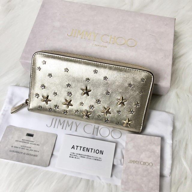 �y���i�zJIMMY CHOO �W�~�[�`���E �����z ���E���h�t�@�X�i�[ �N���X�^�� �X�^�[ �X�^�b�Y ���C�g�S�[���h  �� �u�����h�� 