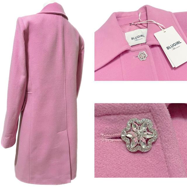 新品ブルーガール ステンカラーコート ピンク #42 blugirl < ブランド 新品ブルーガール ステンカラーコート ピンク #42 blugirl < ブランドの