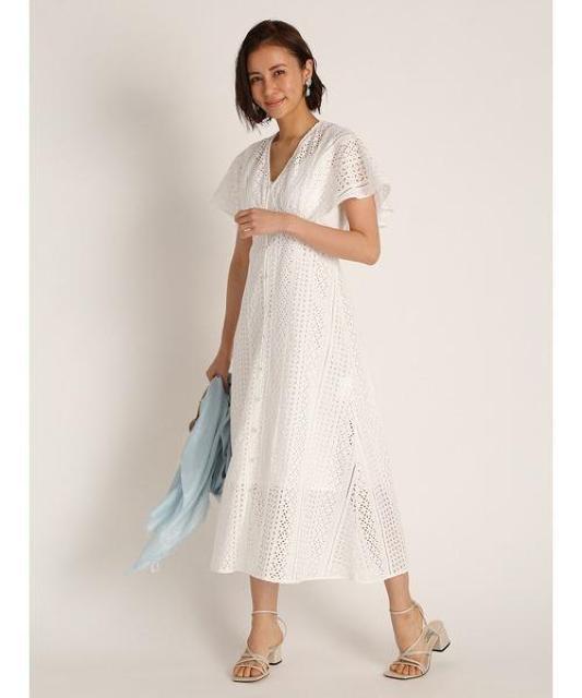 CELFORDセルフォードコットンエンブロイダリーワンピースホワイトレースケープワンピース白 < 女性ファッション CELFORDセルフォードコットンエンブロイダリーワンピースホワイトレースケープワンピース白 < 女性ファッションの