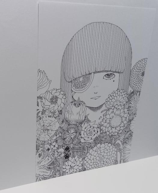 オリジナルイラスト 手描きイラスト 花 絵 原画 ハンドメイド インテリア モノクロ アナログ アート 自作 白黒 女性 art < アニメ/コミック/キャラクター  オリジナルイラスト 手描きイラスト 花 絵 原画 ハンドメイド インテリア モノクロ アナログ アート 自作 白黒 女性 art < アニメ/コミック/キャラクターの