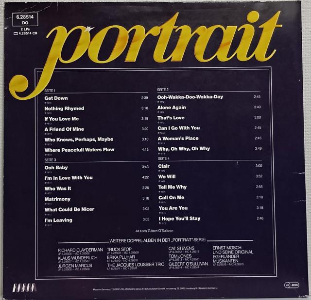 2LP(UK盤)ギルバート・オサリバン(Gilbert O'Sullivan)/ポートレイト(Portrait) 070726 < CD/DVD/ビデオ  2LP(UK盤)ギルバート・オサリバン(Gilbert O'Sullivan)/ポートレイト(Portrait) 070726 < CD/DVD/ビデオの