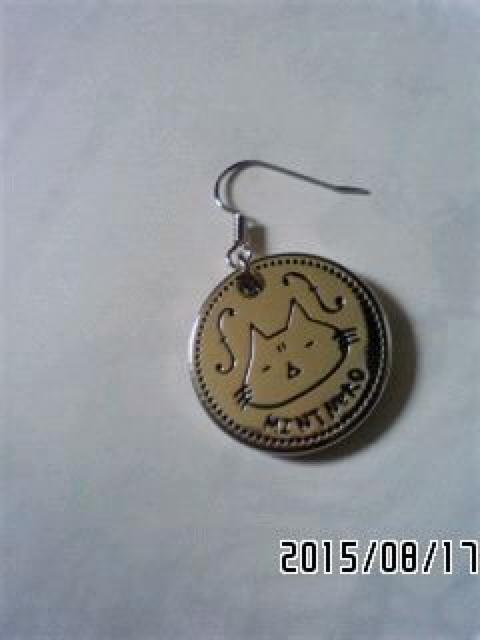 MINTNeko・ネコ&ロゴ模様円型プレートピアス1個 < ブランド MINTNeko・ネコ&ロゴ模様円型プレートピアス1個 < ブランドの