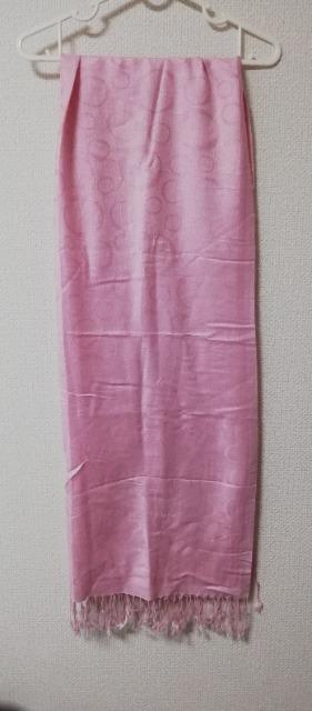 美品 マフラー 大サイズ ピンク < 女性ファッション  美品 マフラー 大サイズ ピンク < 女性ファッションの