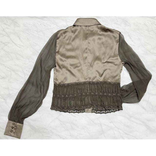 マレッラMARELLAシルクサテンブラウス茶#40 < 女性ファッション  マレッラMARELLAシルクサテンブラウス茶#40 < 女性ファッションの