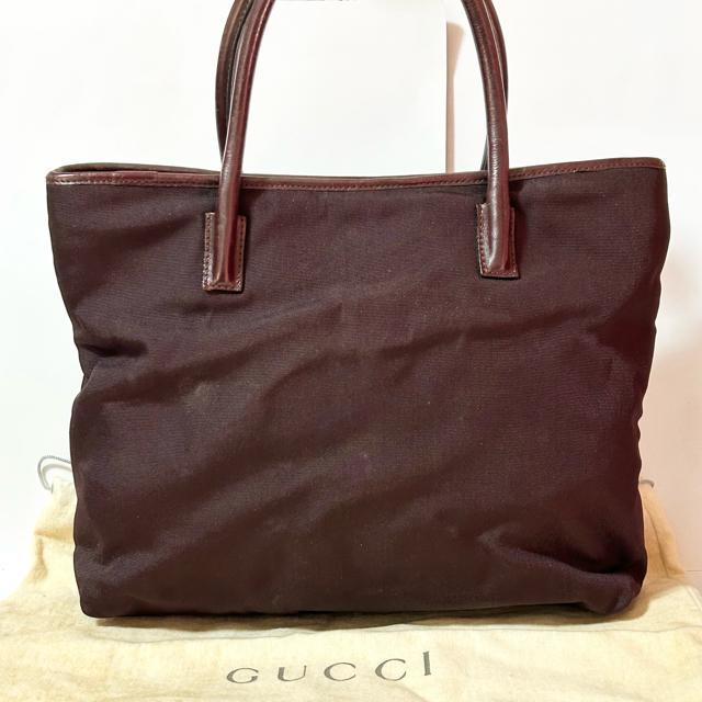 GUCCI ナイロン レザー ハンドバッグ トートバッグ 0457 ブラウン ボルドー < ブランド GUCCI ナイロン レザー ハンドバッグ トートバッグ 0457 ブラウン ボルドー < ブランドの