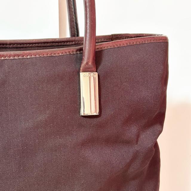 GUCCI ナイロン レザー ハンドバッグ トートバッグ 0457 ブラウン ボルドー < ブランド GUCCI ナイロン レザー ハンドバッグ トートバッグ 0457 ブラウン ボルドー < ブランドの