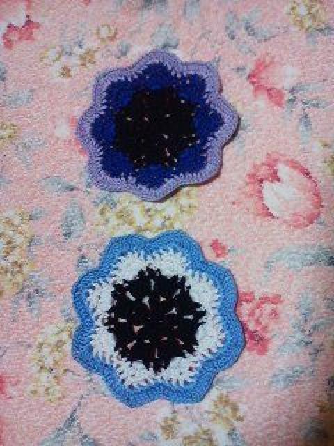 手編み三色ドイリー 青系二枚組1 < インテリア/ライフ  手編み三色ドイリー 青系二枚組1  < インテリア/ライフの