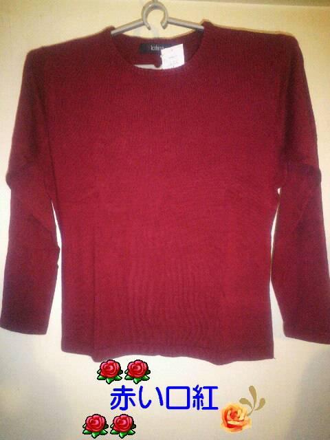 LLサイズ〜*大きいサイズプレーン丸襟セーターレッド < 女性ファッション  LLサイズ〜*大きいサイズプレーン丸襟セーターレッド < 女性ファッションの