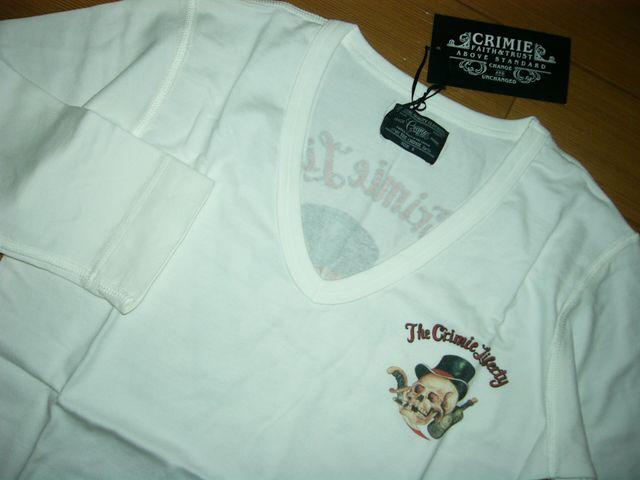 新品CRIMIEクライミーカットソーS白Vネック7分丈スカルロンT < ブランド 新品CRIMIEクライミーカットソーS白Vネック7分丈スカルロンT < ブランドの