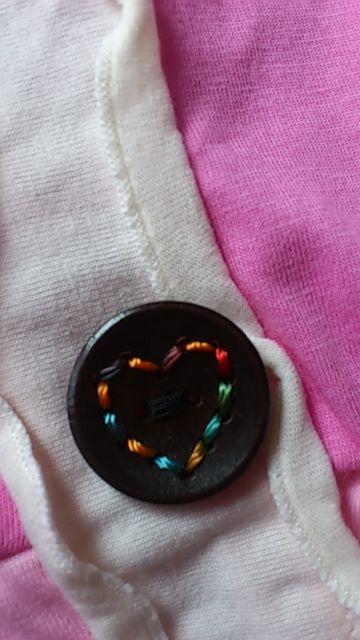 フリーサイズ!ボタン飾りハート刺繍入り!ミニワンピ型ネグリジェ部屋着! < 女性ファッション  フリーサイズ!ボタン飾りハート刺繍入り!ミニワンピ型ネグリジェ部屋着! < 女性ファッションの