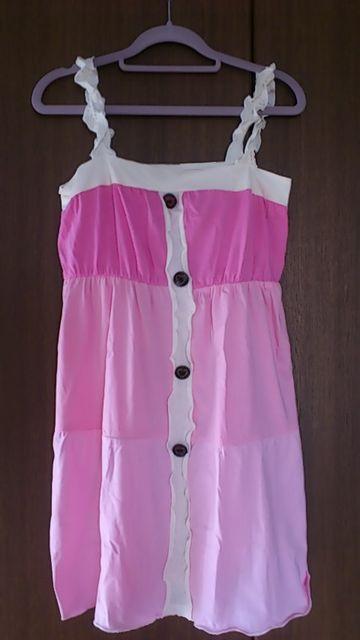 フリーサイズ!ボタン飾りハート刺繍入り!ミニワンピ型ネグリジェ部屋着! < 女性ファッション  フリーサイズ!ボタン飾りハート刺繍入り!ミニワンピ型ネグリジェ部屋着! < 女性ファッションの