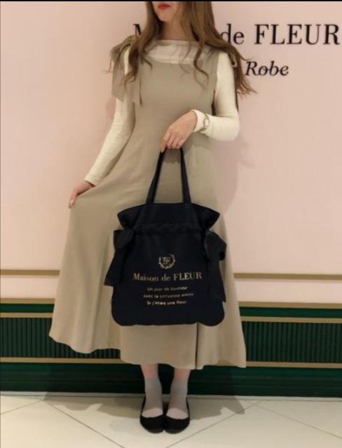 タグ付 ダブルリボントートバッグ メゾンドフルール Maison de FLEUR < 女性ファッション  タグ付 ダブルリボントートバッグ メゾンドフルール Maison de FLEUR < 女性ファッションの