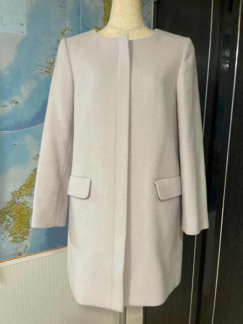 薄いグレー ノーカラーコート < 女性ファッション  薄いグレー ノーカラーコート < 女性ファッションの