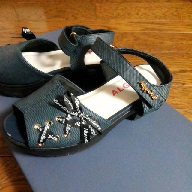 ○ ALGY 23.0cm 新品 ブルー サンダル < ブランド ○ ALGY 23.0cm 新品 ブルー サンダル < ブランドの