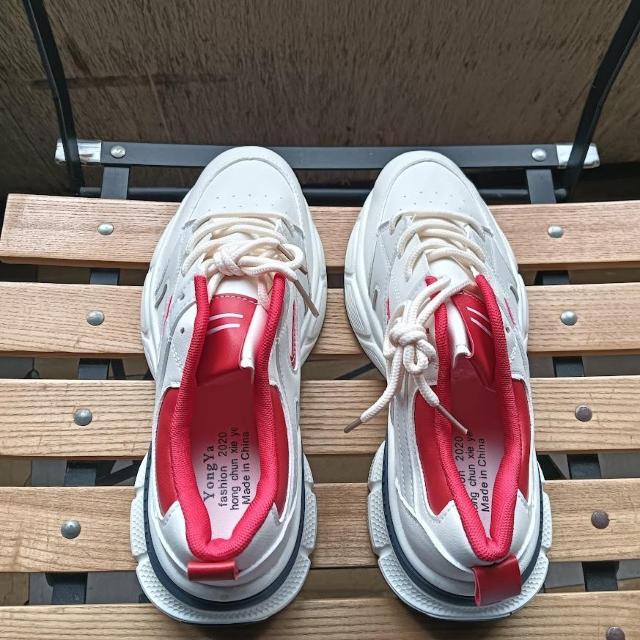 新品 24.5cm レディース スニーカー ホワイト シューズ 靴 厚底 < 女性ファッション  新品 24.5cm レディース スニーカー ホワイト シューズ 靴 厚底 < 女性ファッションの