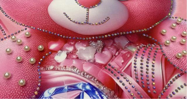 キュートリボンクマ柄 キラキララインストーン パール付き ブラック 大きいサイズ < 女性ファッション キュートリボンクマ柄 キラキララインストーン パール付き ブラック 大きいサイズ < 女性ファッションの