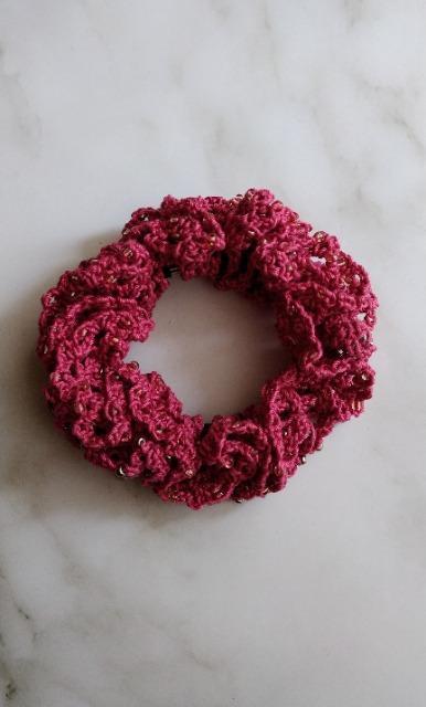 ビーズのダブルフリルシュシュ オールドローズ < 女性ファッション ビーズのダブルフリルシュシュ オールドローズ < 女性ファッションの