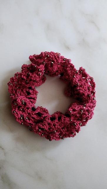 ビーズのダブルフリルシュシュ オールドローズ < 女性ファッション ビーズのダブルフリルシュシュ オールドローズ < 女性ファッションの