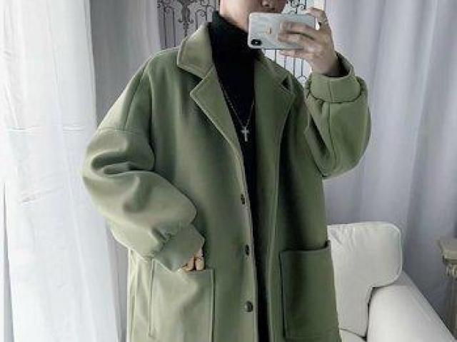 ビッグシルエット チェスターコート ロングコート グリーン Lサイズ < 男性ファッション ビッグシルエット チェスターコート ロングコート グリーン Lサイズ < 男性ファッションの