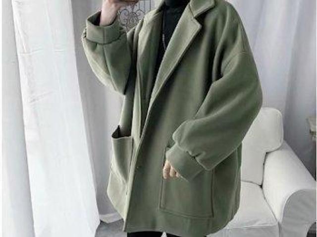 ビッグシルエット チェスターコート ロングコート グリーン Lサイズ < 男性ファッション ビッグシルエット チェスターコート ロングコート グリーン Lサイズ < 男性ファッションの