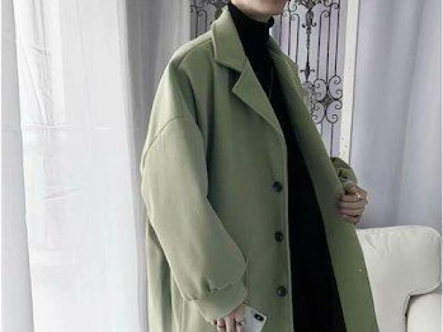 ビッグシルエット チェスターコート ロングコート グリーン Lサイズ < 男性ファッション ビッグシルエット チェスターコート ロングコート グリーン Lサイズ < 男性ファッションの