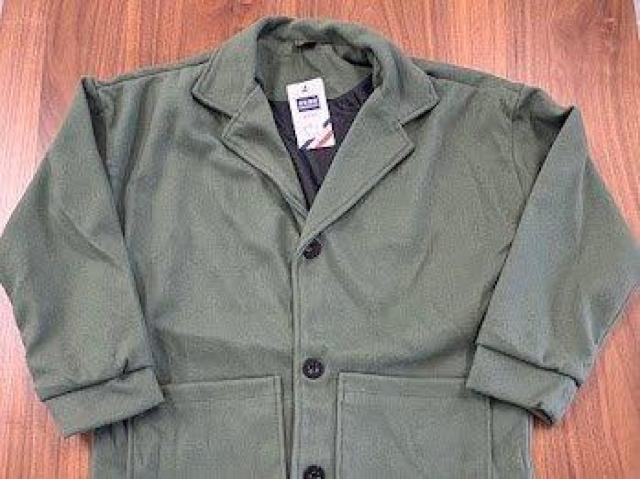 ビッグシルエット チェスターコート ロングコート グリーン Lサイズ < 男性ファッション ビッグシルエット チェスターコート ロングコート グリーン Lサイズ < 男性ファッションの