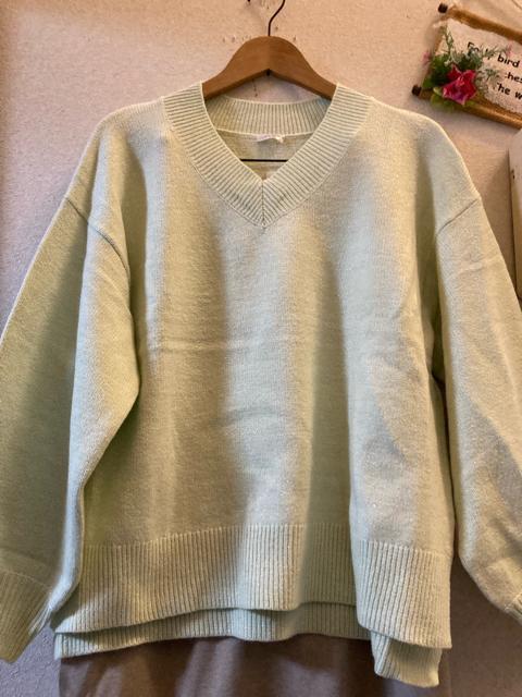 LL新品ラメグリーンVネックセーター < 女性ファッション LL新品ラメグリーンVネックセーター < 女性ファッションの