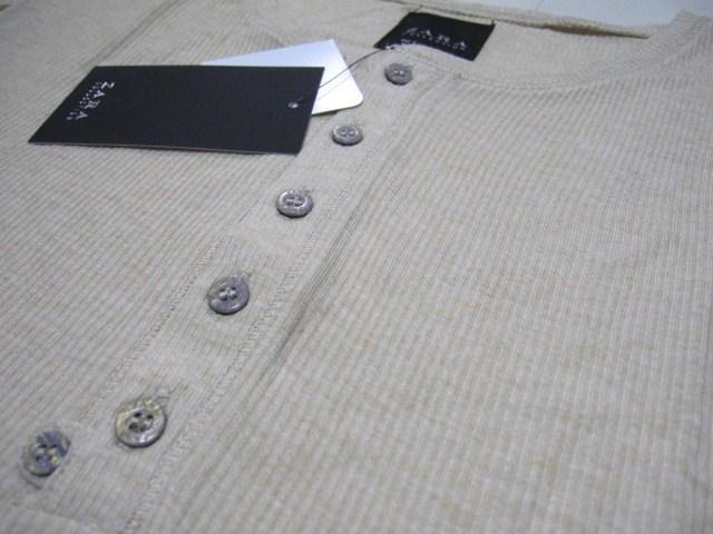 □ZARA/ザラ ヘンリー ロングTシャツ/ベージュ/メンズ・Sサイズ☆新品 < ブランド  □ZARA/ザラ ヘンリー ロングTシャツ/ベージュ/メンズ・Sサイズ☆新品 < ブランドの