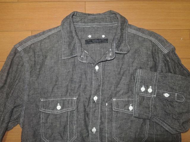 SOPHNET. ソフネット 5分丈 デニム シャツ L ブラック 赤耳 < ブランド  SOPHNET. ソフネット 5分丈 デニム シャツ L ブラック 赤耳 < ブランドの