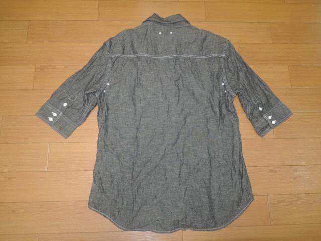 SOPHNET. ソフネット 5分丈 デニム シャツ L ブラック 赤耳 < ブランド  SOPHNET. ソフネット 5分丈 デニム シャツ L ブラック 赤耳 < ブランドの