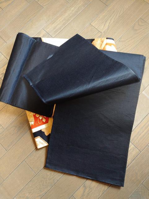 USED、袋帯、六通、黒に柄 < 女性ファッション  USED、袋帯、六通、黒に柄 < 女性ファッションの