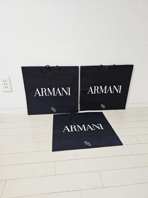 (2) ARMANI ショップ袋 大 3枚セット 38p×41p < ブランド  (2) ARMANI ショップ袋 大 3枚セット 38p×41p  < ブランドの
