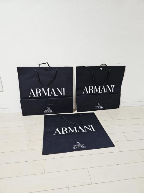 (2) ARMANI ショップ袋 大 3枚セット 38p×41p < ブランド  (2) ARMANI ショップ袋 大 3枚セット 38p×41p < ブランドの